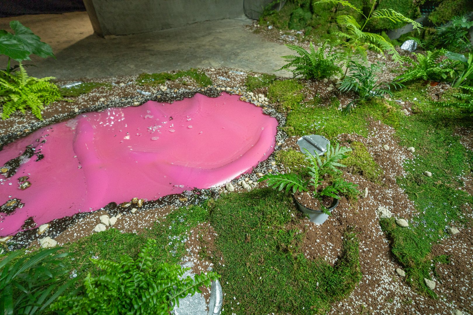 Detail: pink resin pool